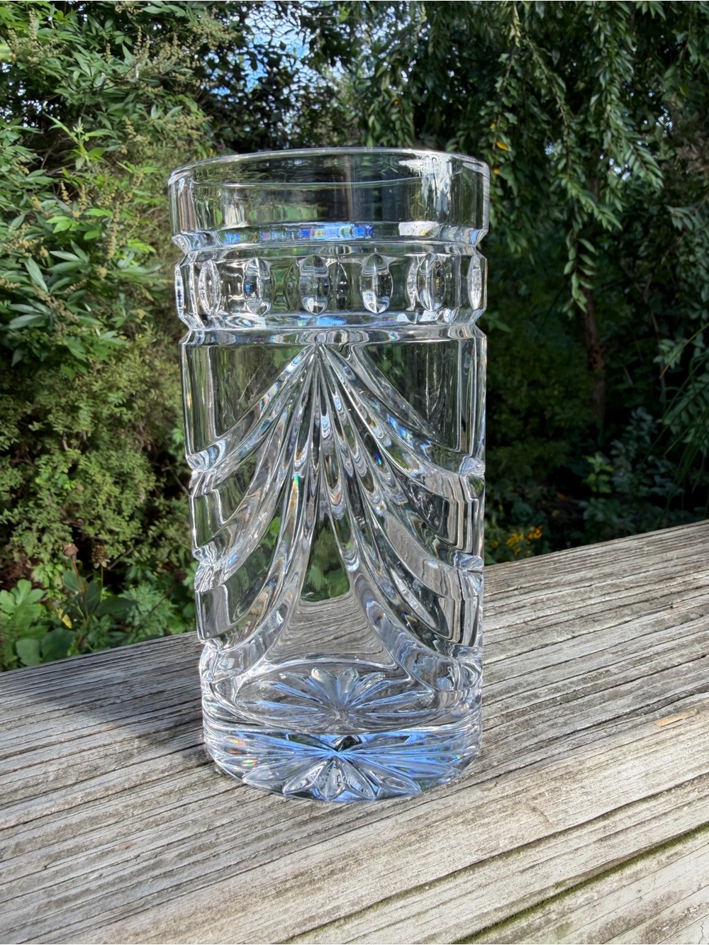 Waterford Crystal Overture 6” Height Oval Shaped Vase Preowned 3” Across